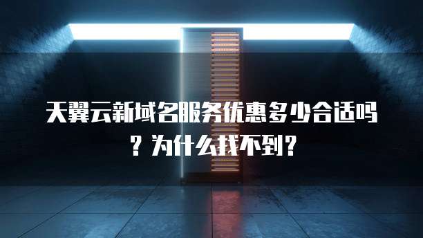 天翼云新域名服务优惠多少合适吗?为什么找不到?