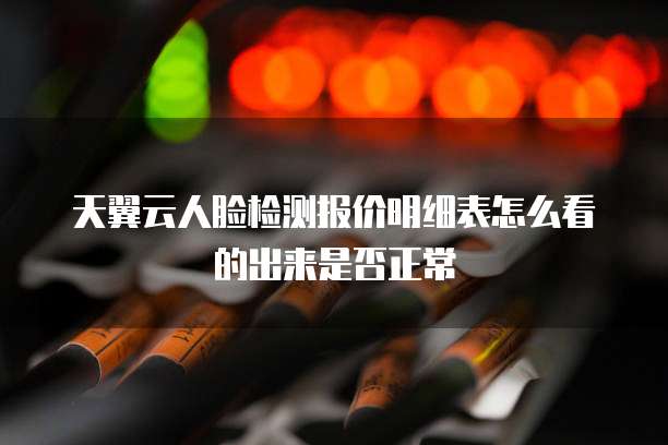 天翼云人脸检测报价明细表怎么看的出来是否正常