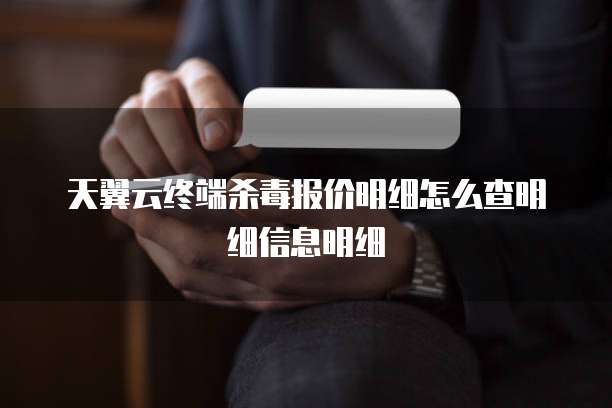 天翼云终端杀毒报价明细怎么查明细信息明细