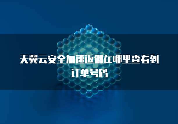 天翼云安全加速返佣在哪里查看到订单号码