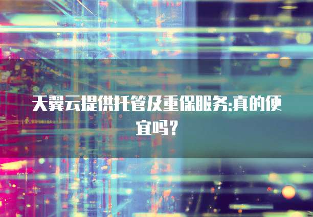 天翼云提供托管及重保服务:真的便宜吗?