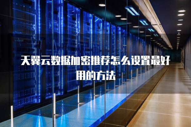 天翼云数据加密推荐怎么设置最好用的方法