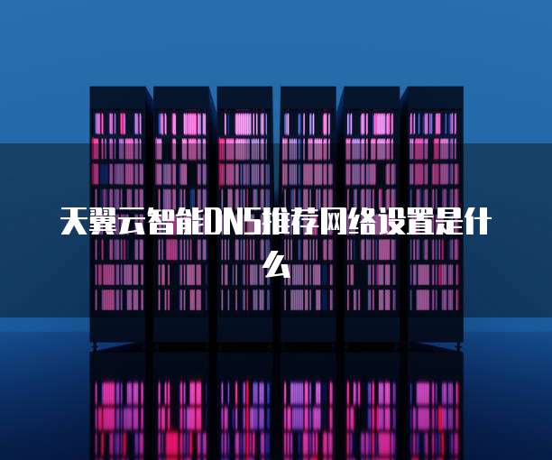 天翼云智能DNS推荐网络设置是什么