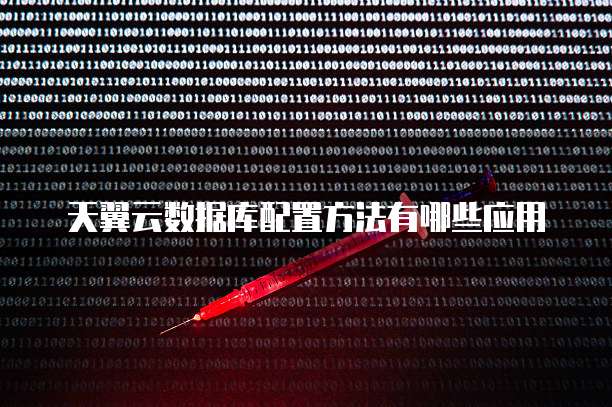 天翼云数据库配置方法有哪些应用