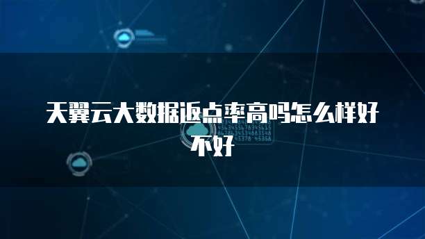 天翼云大数据返点率高吗怎么样好不好