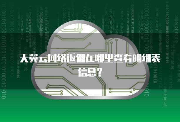 天翼云网络返佣在哪里查看明细表信息?