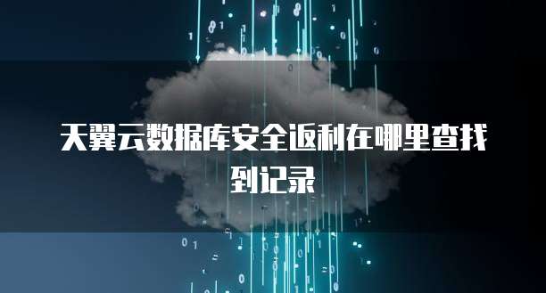 天翼云数据库安全返利在哪里查找到记录