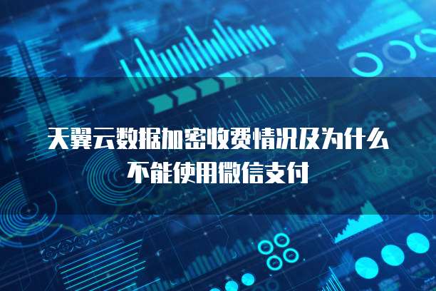 天翼云数据加密收费情况及为什么不能使用微信支付
