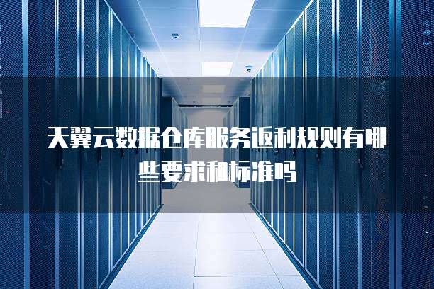 天翼云数据仓库服务返利规则有哪些要求和标准吗