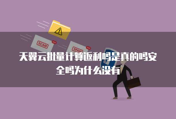 天翼云批量计算返利吗是真的吗安全吗为什么没有