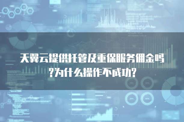 天翼云提供托管及重保服务佣金吗?为什么操作不成功?