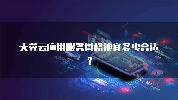 天翼云应用服务网格便宜多少合适？