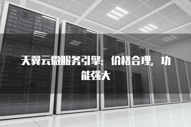 天翼云微服务引擎:价格合理,功能强大