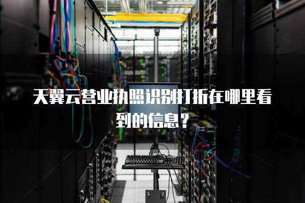 天翼云营业执照识别打折在哪里看到的信息?