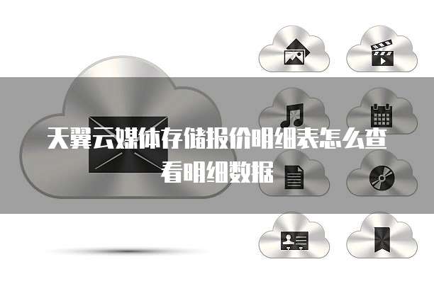 天翼云媒体存储报价明细表怎么查看明细数据