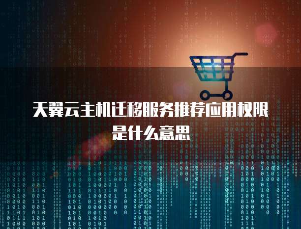 天翼云主机迁移服务推荐应用权限是什么意思