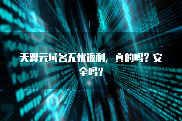 天翼云域名无忧返利,真的吗?安全吗?