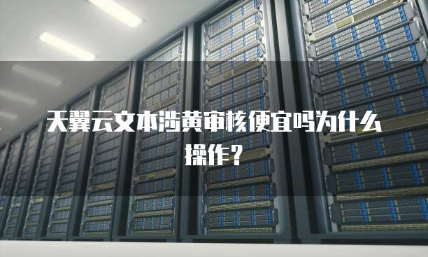 天翼云文本涉黄审核便宜吗为什么操作？