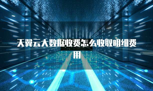 天翼云大数据收费怎么收取明细费用