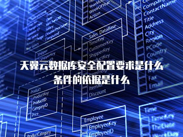 天翼云数据库安全配置要求是什么条件的依据是什么