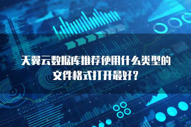 天翼云数据库推荐使用什么类型的文件格式打开最好?