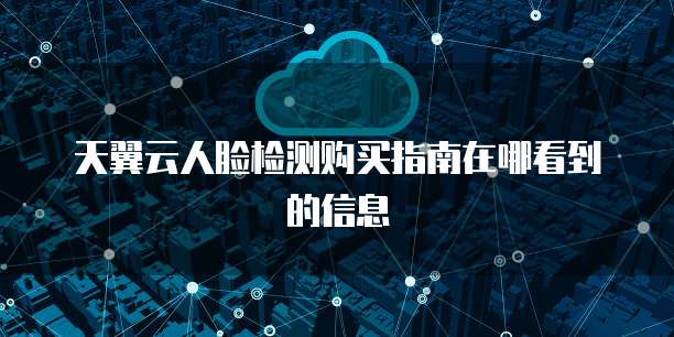 天翼云人脸检测购买指南在哪看到的信息