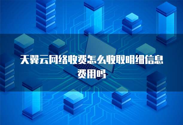 天翼云网络收费怎么收取明细信息费用吗