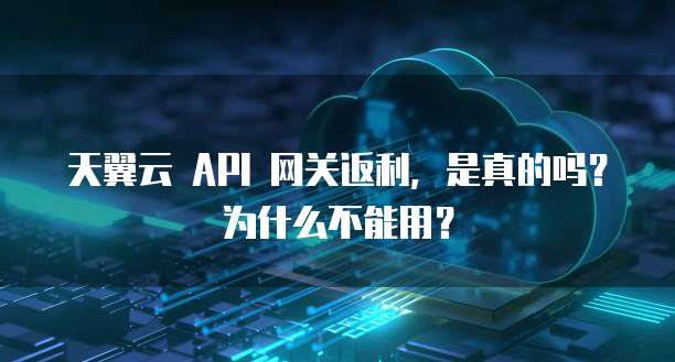 天翼云 API 网关返利,是真的吗?为什么不能用?