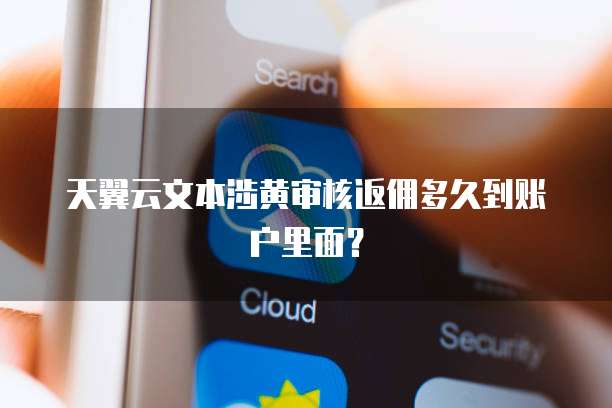 天翼云文本涉黄审核返佣多久到账户里面?
