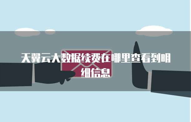 天翼云大数据续费在哪里查看到明细信息