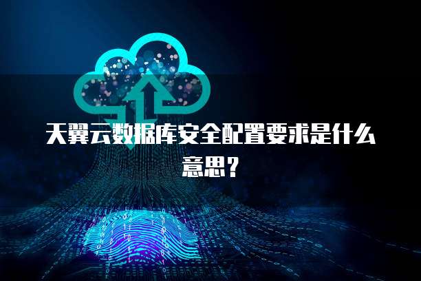 天翼云数据库安全配置要求是什么意思?