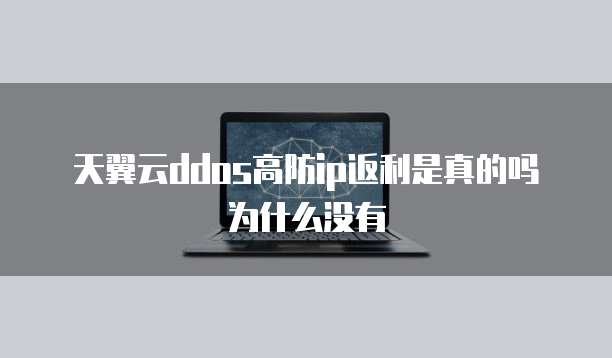天翼云ddos高防ip返利是真的吗为什么没有
