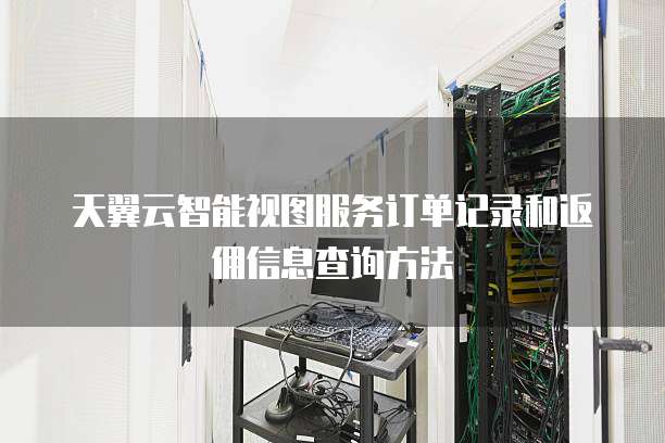天翼云智能视图服务订单记录和返佣信息查询方法