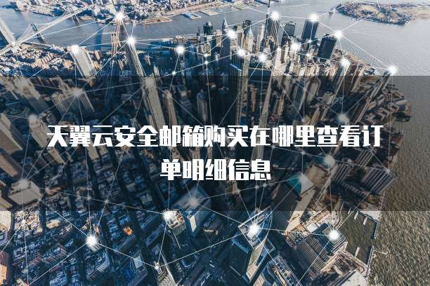天翼云安全邮箱购买在哪里查看订单明细信息