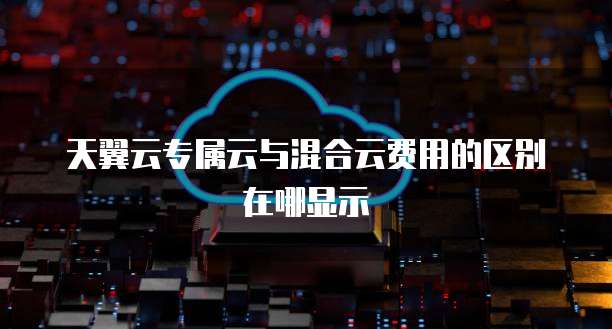 天翼云专属云与混合云费用的区别在哪显示
