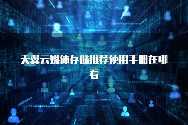 天翼云媒体存储推荐使用手册在哪看