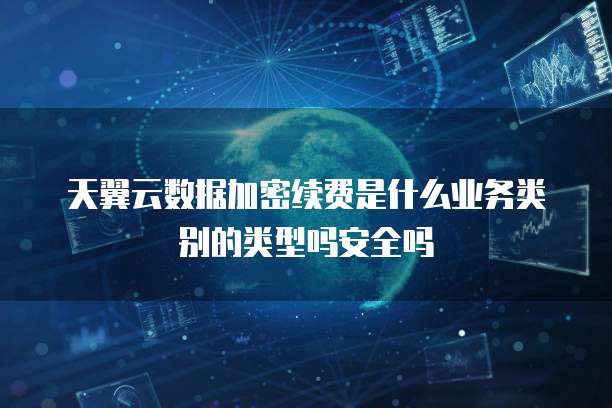 天翼云数据加密续费是什么业务类别的类型吗安全吗
