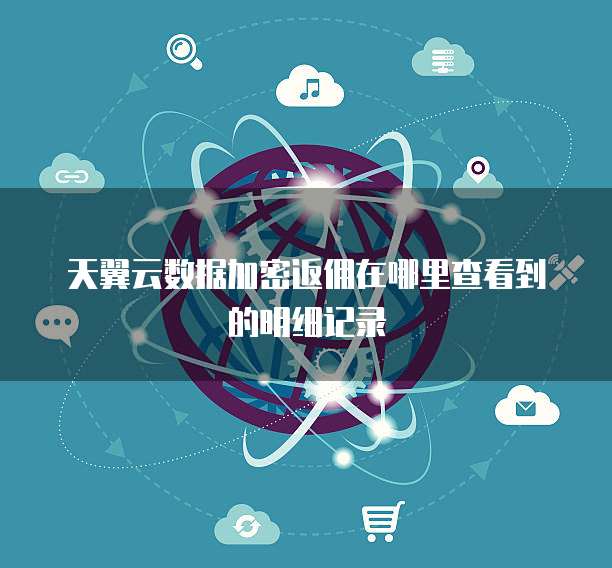 天翼云数据加密返佣在哪里查看到的明细记录