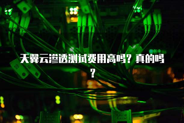 天翼云渗透测试费用高吗?真的吗?
