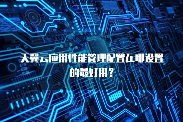 天翼云应用性能管理配置在哪设置的最好用?