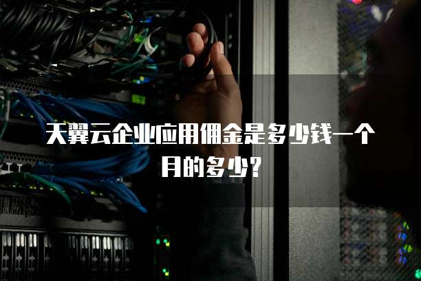 天翼云企业应用佣金是多少钱一个月的多少?