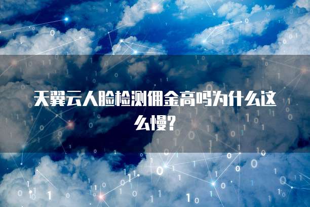 天翼云人脸检测佣金高吗为什么这么慢?