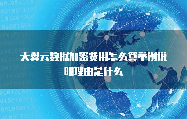 天翼云数据加密费用怎么算举例说明理由是什么