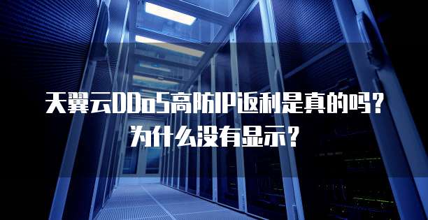 天翼云DDoS高防IP返利是真的吗?为什么没有显示?