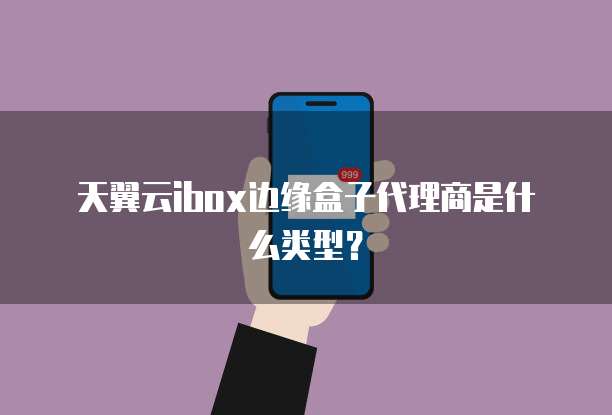 天翼云ibox边缘盒子代理商是什么类型？