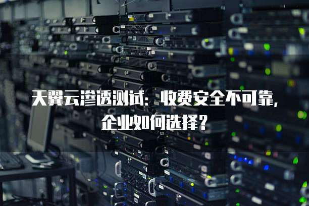 天翼云渗透测试:收费安全不可靠,企业如何选择?