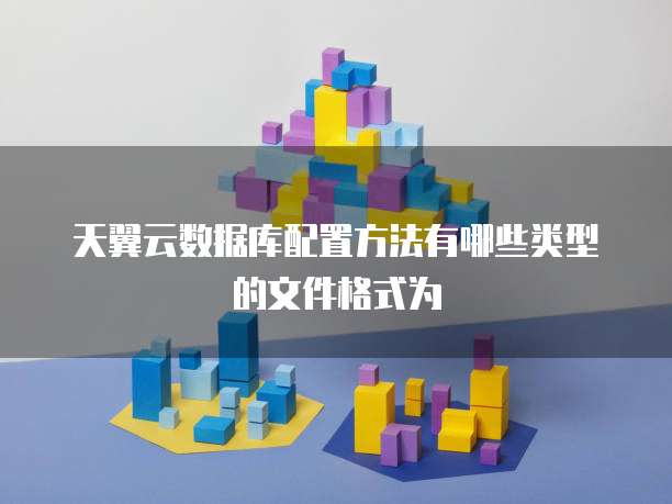 天翼云数据库配置方法有哪些类型的文件格式为