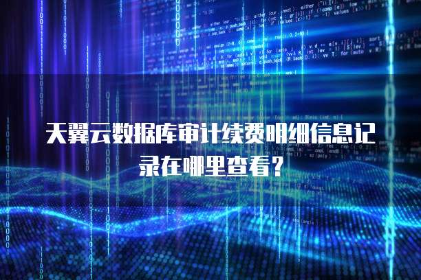 天翼云数据库审计续费明细信息记录在哪里查看?