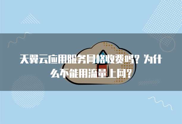 天翼云应用服务网格收费吗?为什么不能用流量上网?