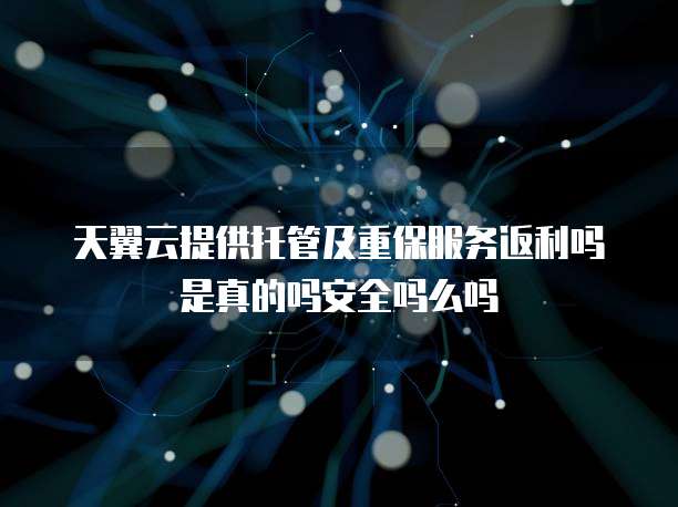 天翼云提供托管及重保服务返利吗是真的吗安全吗么吗